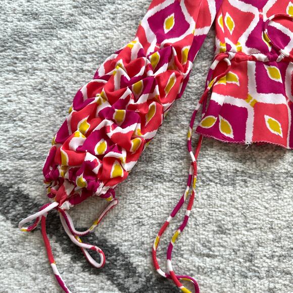 Tory Burch Silk Printed Blouse Size 4 - Picture 8 of 10